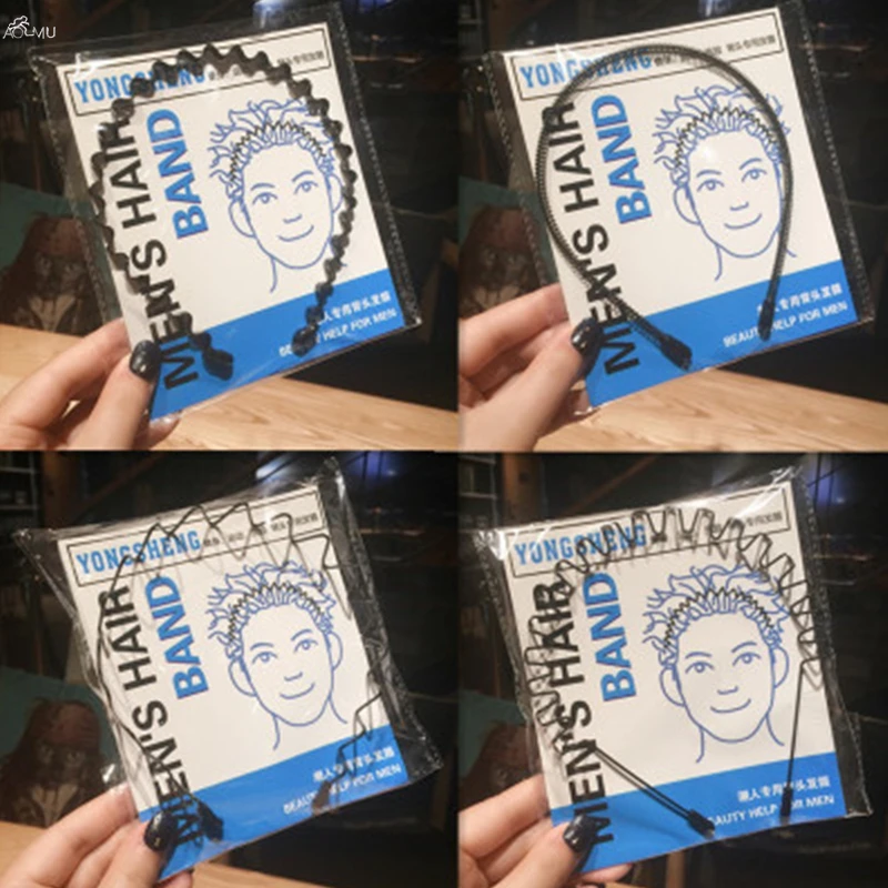 Шикарный мужской Для мужчин женский черный волнистые Hairbands Невидимый