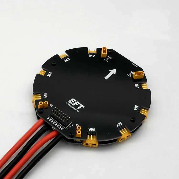 

Yuenhoang 1PC Eight-axis Distribution Board 200A High Current ESC Power Supply Hub PCB Plate for Plant UAV Drone