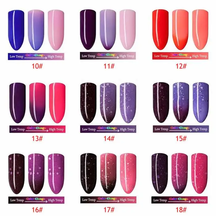 Новейший 18 цветов модный женский лак для ногтей изменение температуры ногтей цветной УФ гель для ногтей Гель-лак для полировки 669