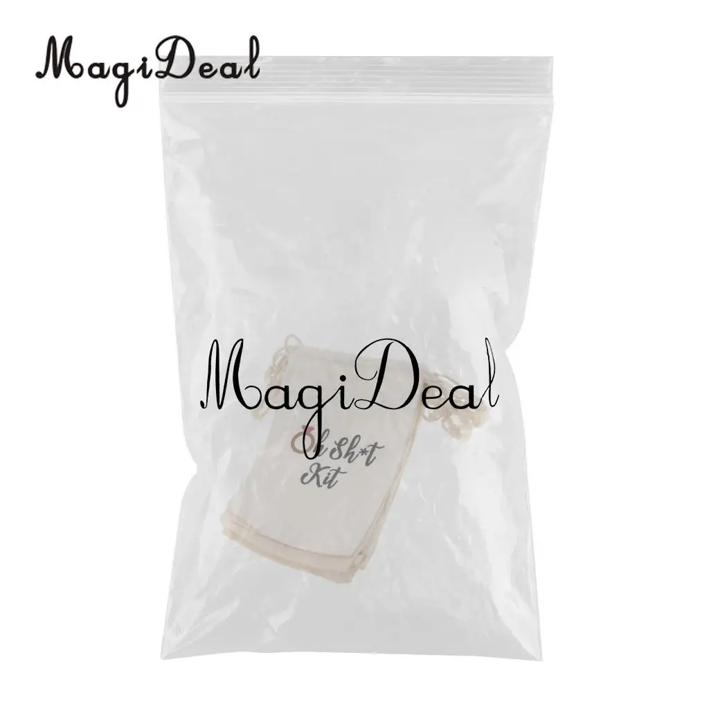 10pcs Oh Shit Kit Cotton Linen Jewelry Pouch Drawstring Bag Wedding Favor