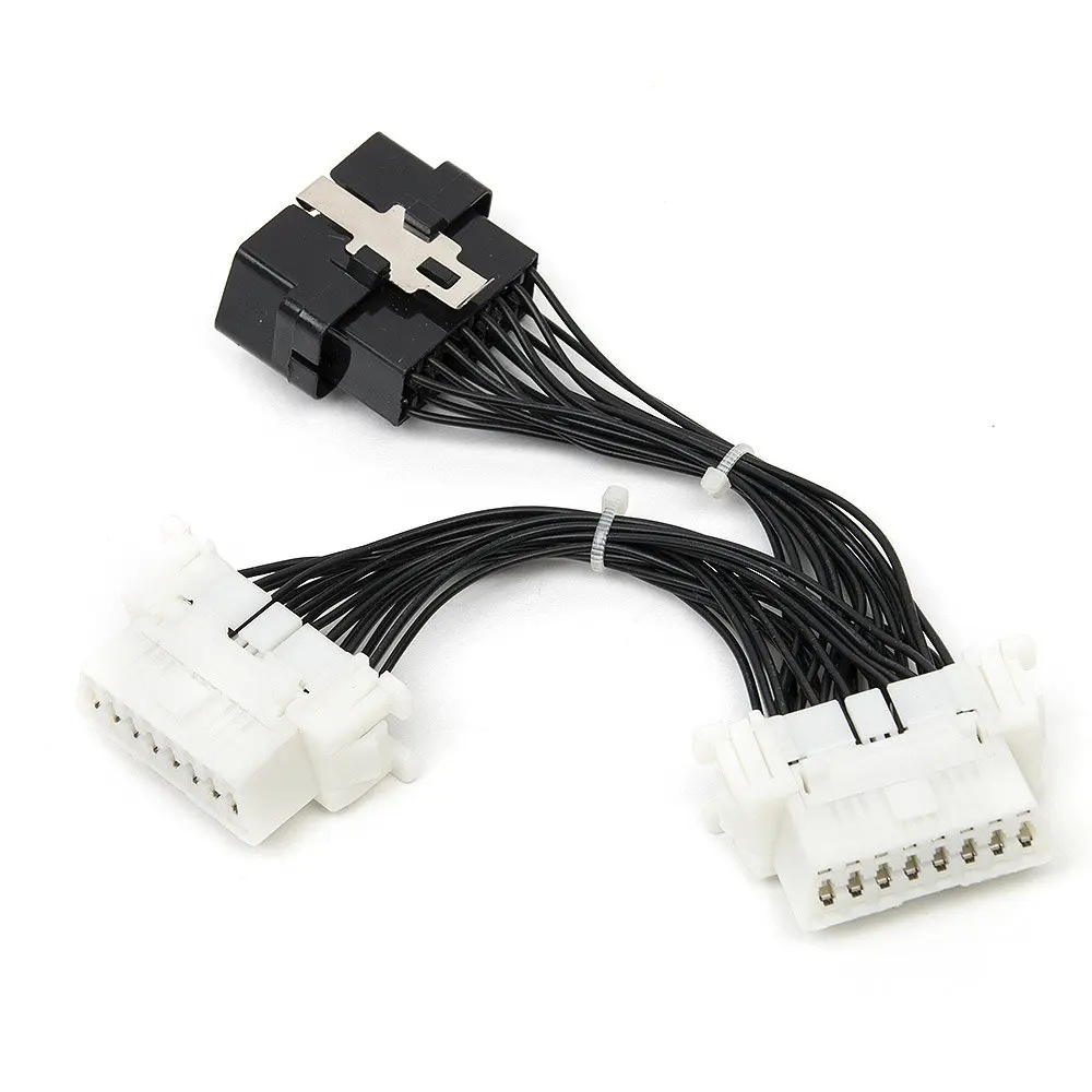 16 Pin OBD2 OBD 2 OBDii разветвитель Удлинительный кабель с одним штекером на два разъема Y