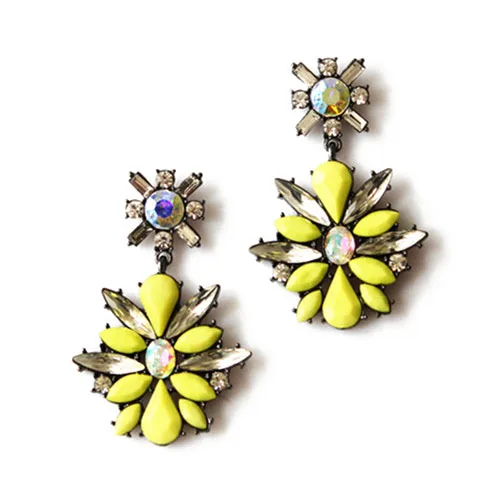 

Vintage Yellow Statement Earrings Fashion Jewelry oreille strass Jewelry pendientes Boucle d oreille Women Bijoux femmes CE115
