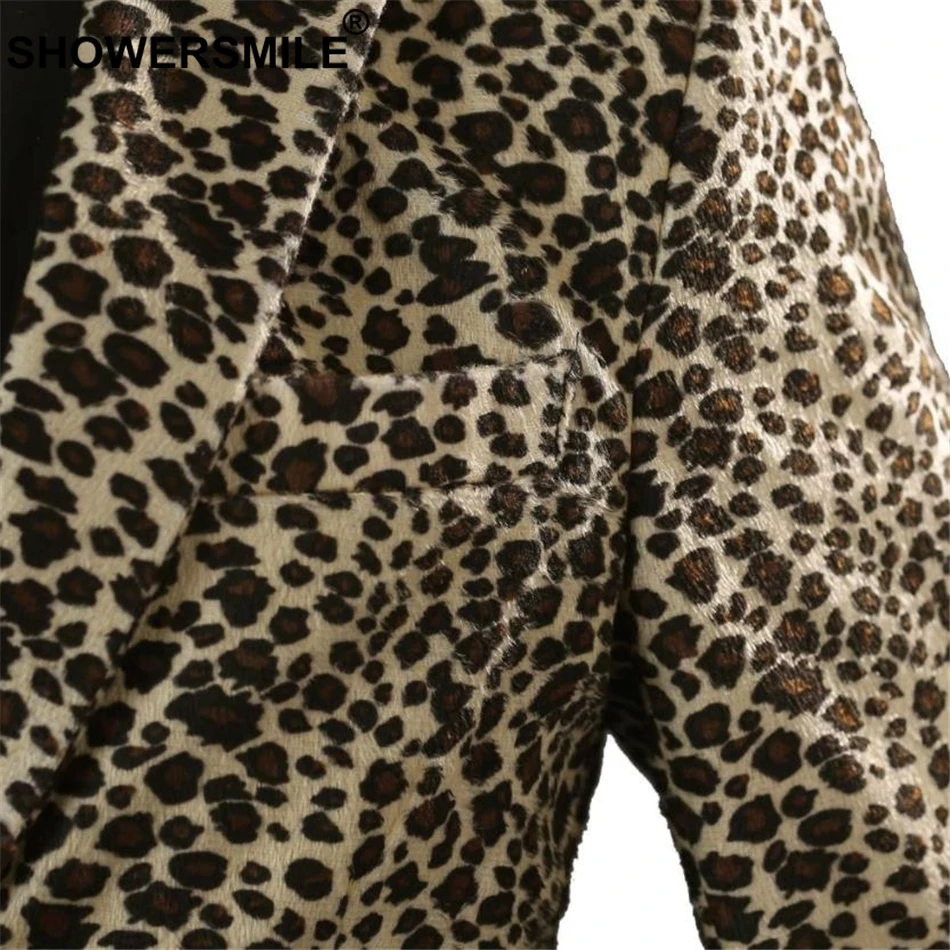 SHOWERSMILE Leopard Print Blazer Men Stage Jacket British Plus Size 3XL Spring One Button Dance Stage Costumes For Singers