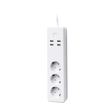 

4 x USB Ports + 3 x EU Plug Jack WiFi Remote Control Smart Power Socket Works with Alexa & Google Home, EU Plug
