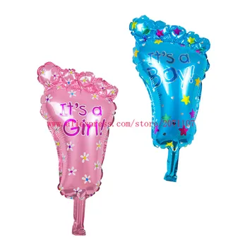 

Lucky 50pcs/lot Baby Feet Mini Balloon Baby Shower Foil Baby Boy Girl Balloons Birthday Party Decoration Globos Classic Toys