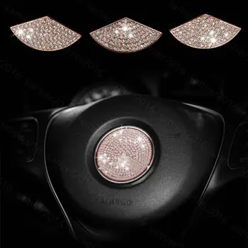 

Rose Gold Diamond Steering Wheel Center Trim Cover For Benz GLC Class X205 2016 2017