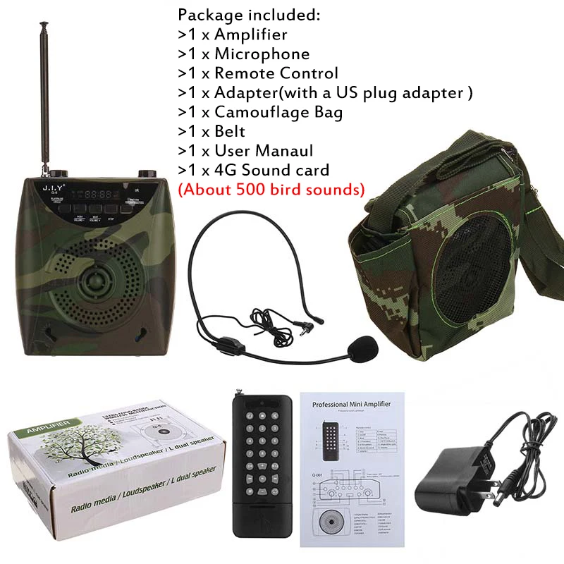 SGODDE камуфляж 48 Вт электрическая охотничья приманка динамик птица звонящий Хищник звук MP3 плеер с пультом дистанционного управления 4G звуковая карта