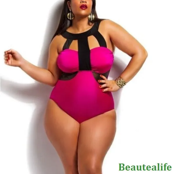 plus size bandage one piece swimsuit (1)