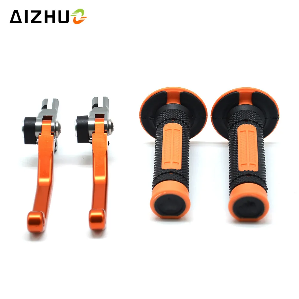 Pivot Brake Clutch Levers Dirt Bike Motocross Handle Bar Hand Grips Set For KTM 250EXC 250EXC-F (SIX DAYS) 250SX-F 250SX