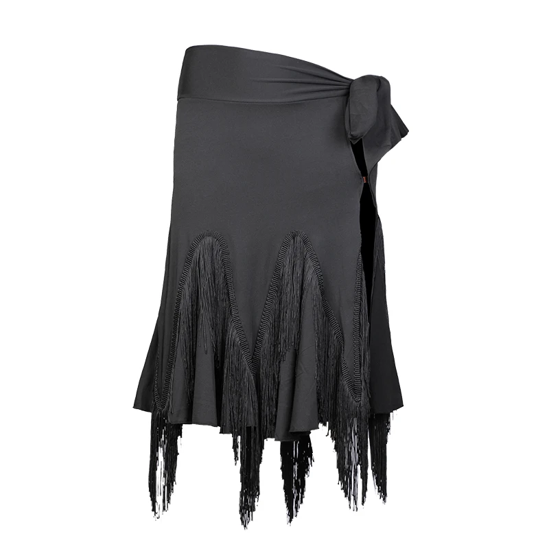

2019 New Women Latin Dance Tassel Half Skirt Sexy Lacing Clothing Female Ballroom Cha Cha Samba Dance Practice Skirts DWY1762