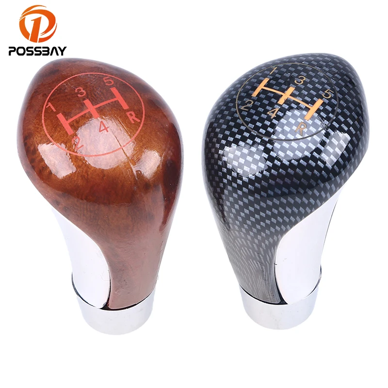 

POSSBAY Manual Car Gear Shift Knob Universal Transmission Stick Lever Shifter Knob Interior Accessories Imitation Carbon Fiber