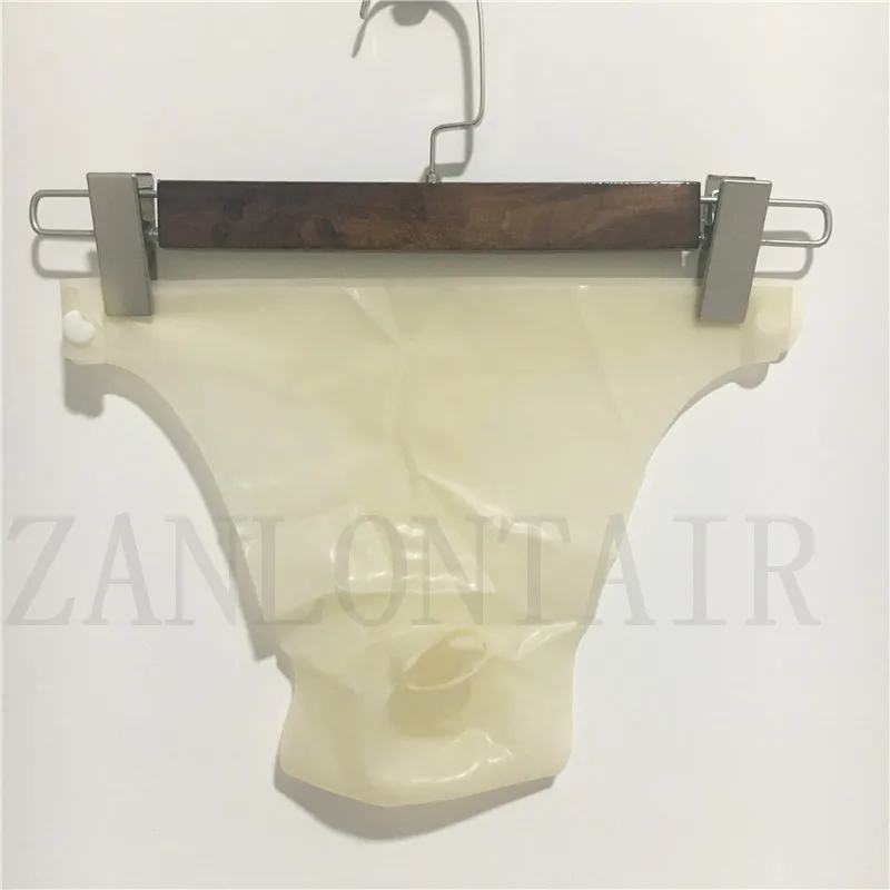 

0.25mm thickness new sexy lingerie exotic men male latex safe front hole underpants shorts briefs knickers with buckles one size