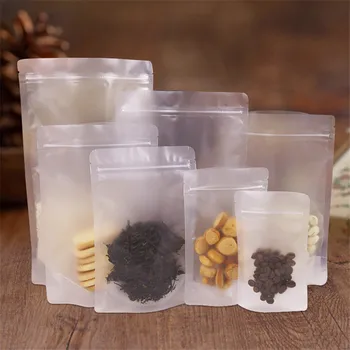 

Transparent Bag Storage Bags Packing Bag Package Dull Polish Food Nuts Food Grade Disposable Oil-Absorbing PP Ziplock Bag 20pcs