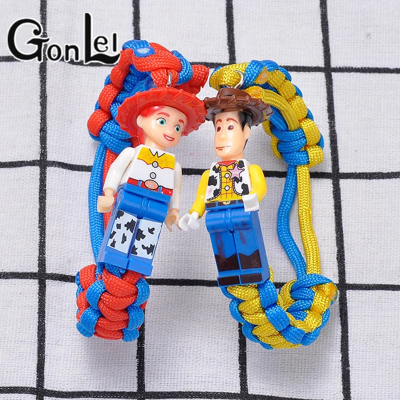 

10pcs Buzz Lightyear Bracelet Handmade Figure Super Hero Iron Man Batman Darth Vader Chicken Panda Building Blocks Bricks Toys