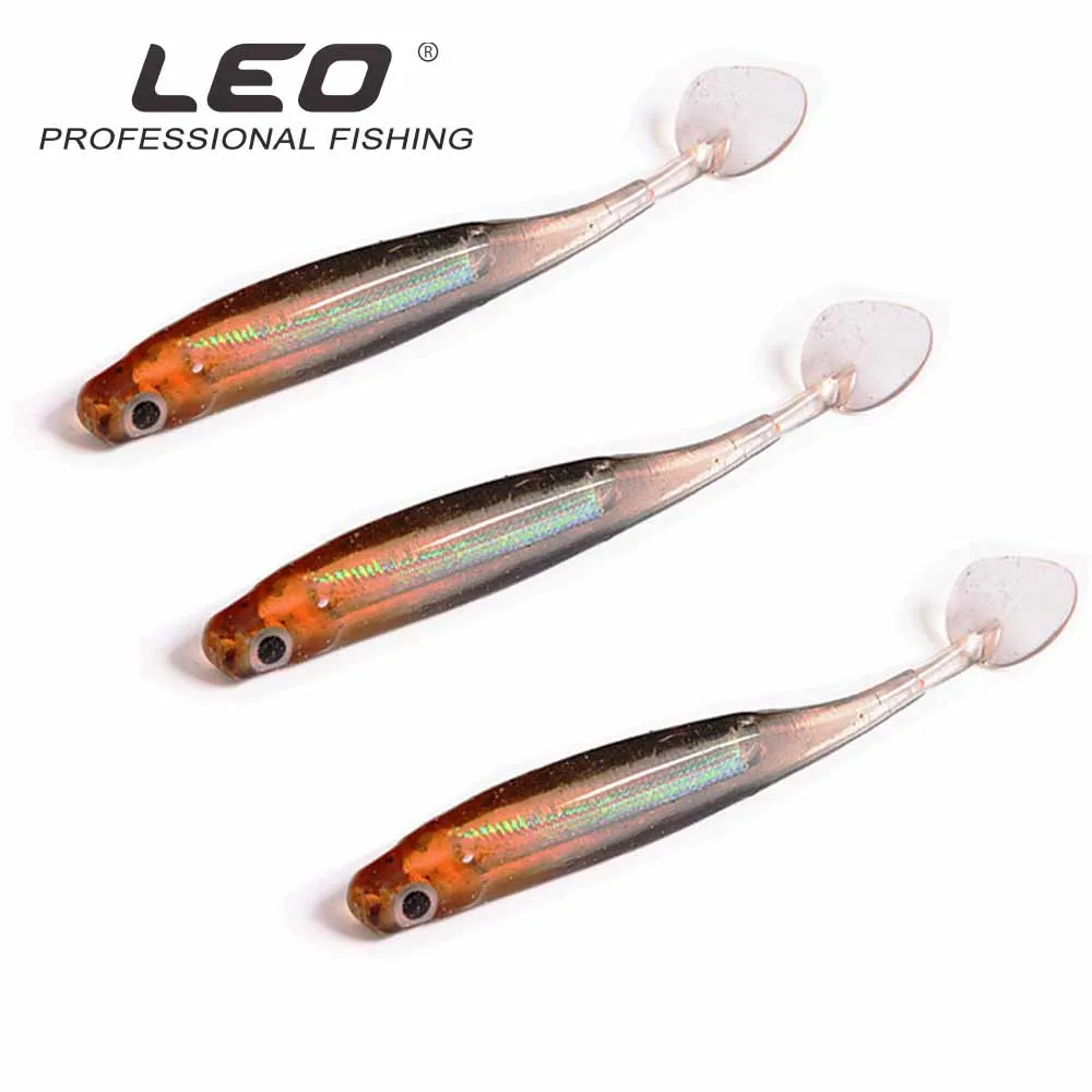  Leo 3pcs/lot Fishing Lures Reflective Soft silica gel Swinging Tail 10cm/4.8g Swim baits Fishing Ba