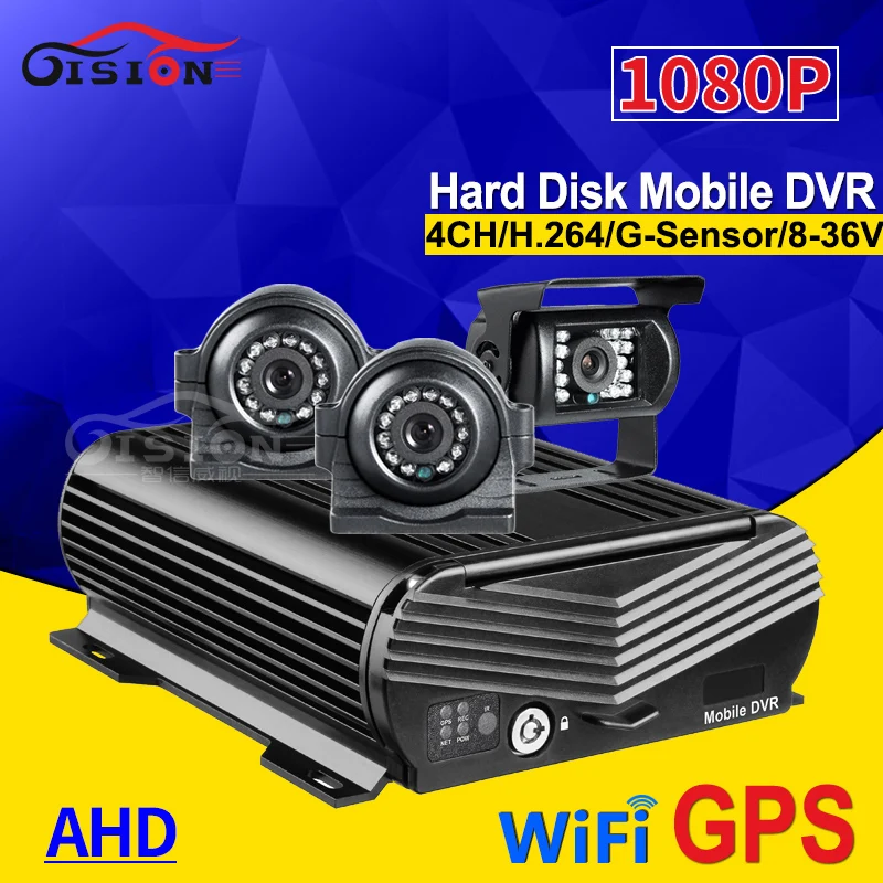 G сенсор в реальном времени удаленный 4CH HDD GPS Wifi Мобильный Dvr 2.0MP металлическая
