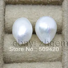 >>>>> природный жемчужина Барокко серьги серебряные шпильки 10*12 мм