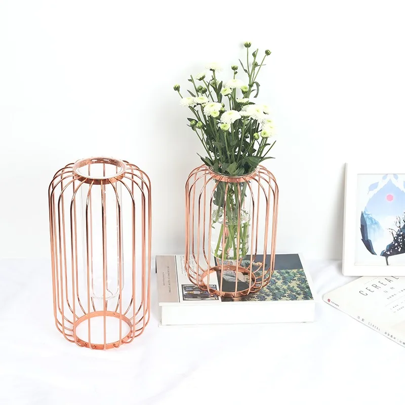 

Metal cage vase