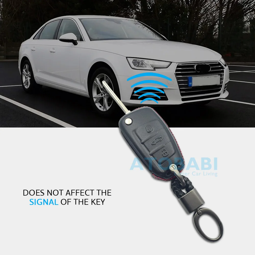 Кожаный чехол для ключей автомобиля для Audi A1 A3 Q3 Q7 TT S3 R8 3 кнопки складной пульт дистанционного брелока чехол с металлическими кольцами брелок черный
