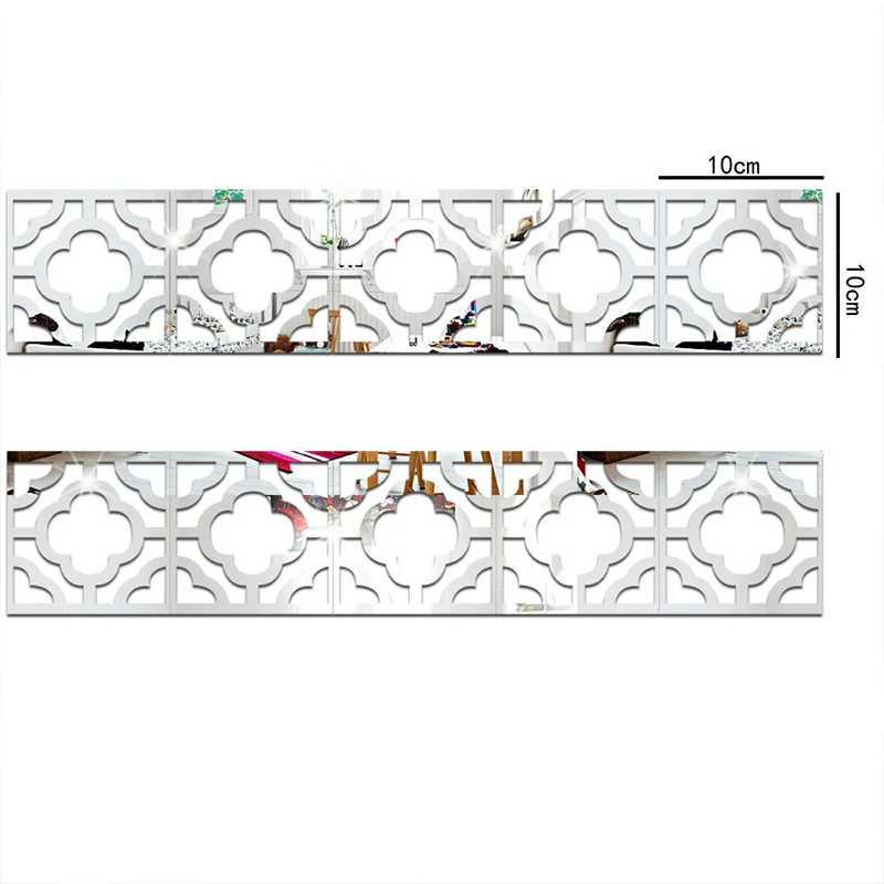 10 шт. акриловые декоративные зеркальные настенные наклейки для ванной комнаты, гостиной, спальни, плинтуса