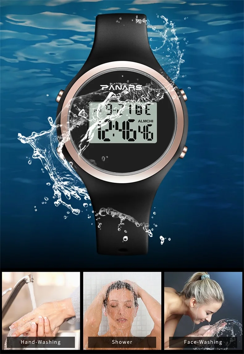 PANARS часы женские Relogio Feiminino цифровые водонепроницаемые электронные спортивные часы для женщин Фитнес резиновые наручные часы для женщин светодиодный