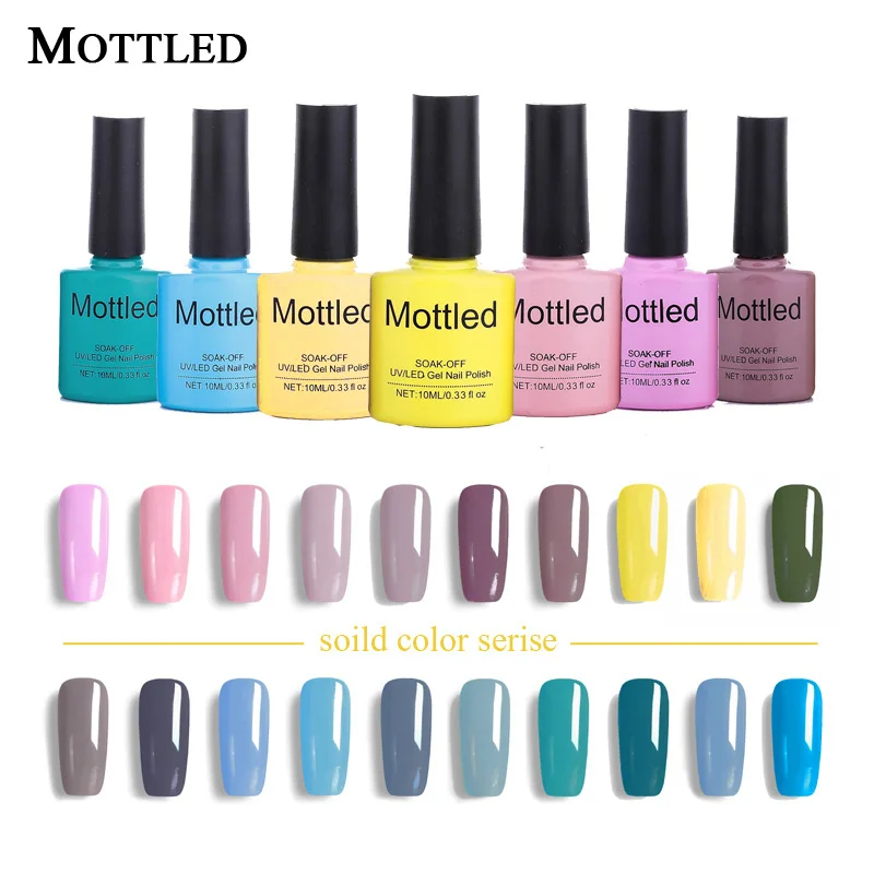 MOTTLED Gel Varnish Lacquer Nail Art DIY 80 Colors MOTTLED Soak off