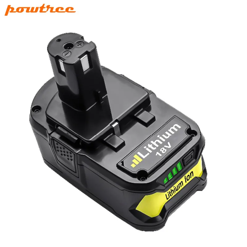 Powtree 18 в 4000 мАч для Ryobi Li-Ion P108 P 108 аккумуляторная батарея для Ryobi батарея RB18L40 P2000 P310 для BIW180 L30 - Цвет: 1 pack