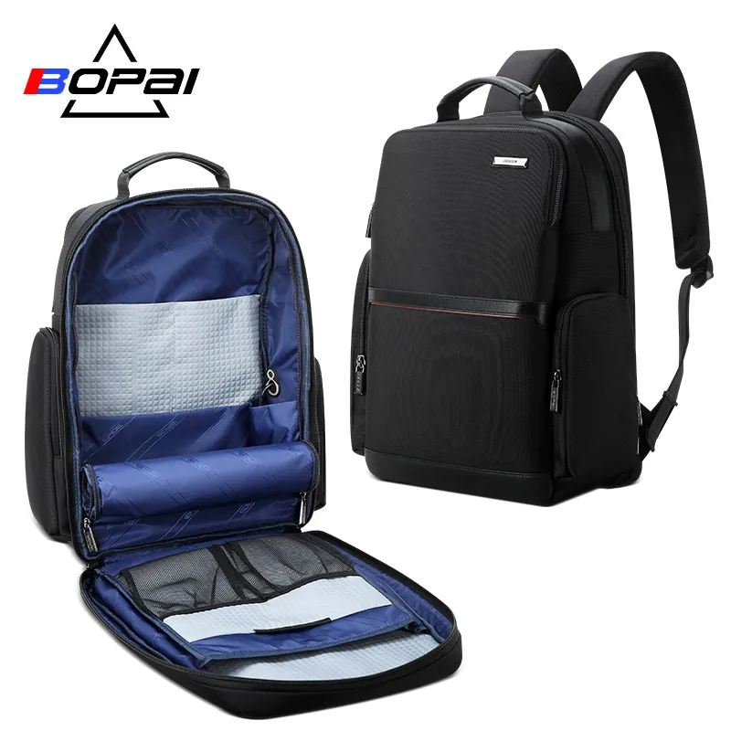  BOPAI 2019 Black Business Laptop Backpack USB Charging High Schoolbag Nylon School Backpack Water R
