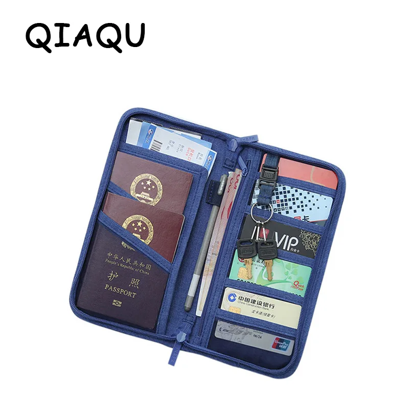 

QIAQU Card Holder Passport Cover Travel Journey Document Organizer Wallet Passport Ticket Credit Card Bag Travel accessories