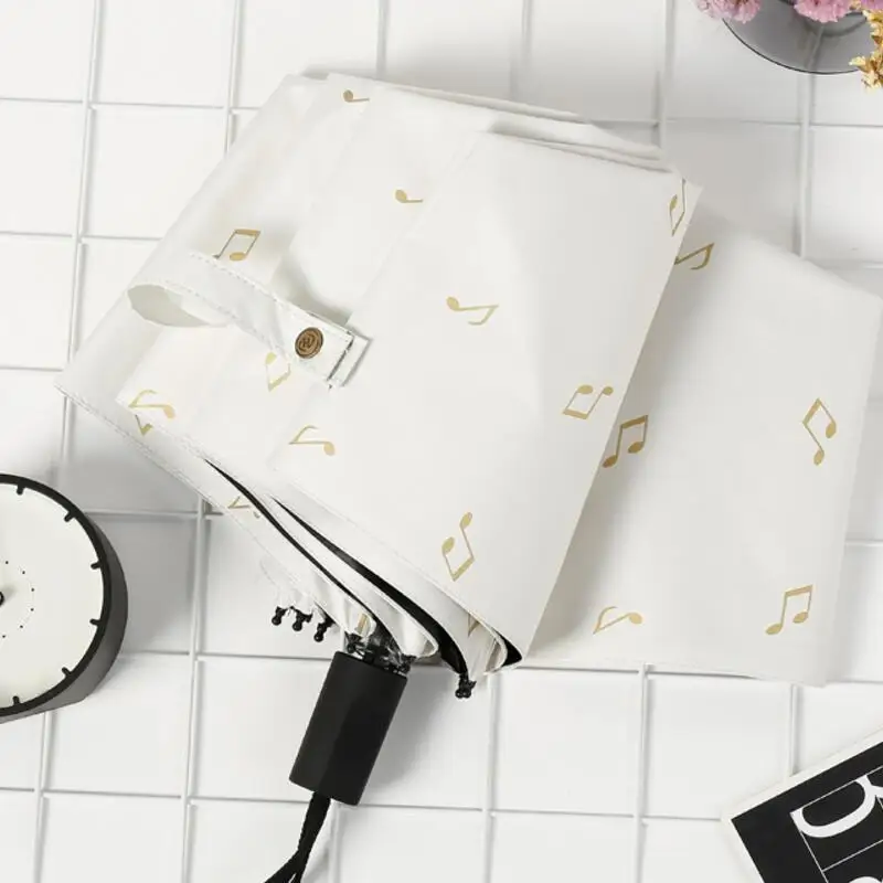 

Creative Note Music Umbrella Tri-Fold Manual Black Sunscreen Sun umbrella UV Sunshade Customized Advertising Umbrella