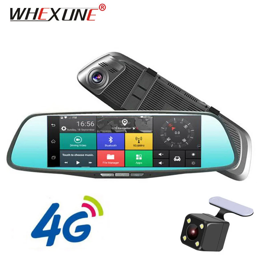 

WHEXUNE 12 inch 4G Car DVRs ADAS Android 8.1 Dash Cam Camera GPS Navigation FHD 1080P Dual Lens Video Recorder Registrar Dashcam