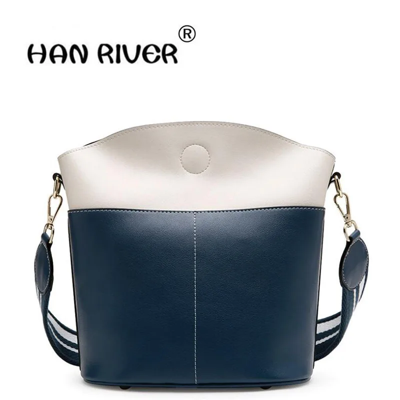 

HANRIVER 2018 Spring and summer new female real leather large capacity cowhide simple shoulder slanting shoulder bag