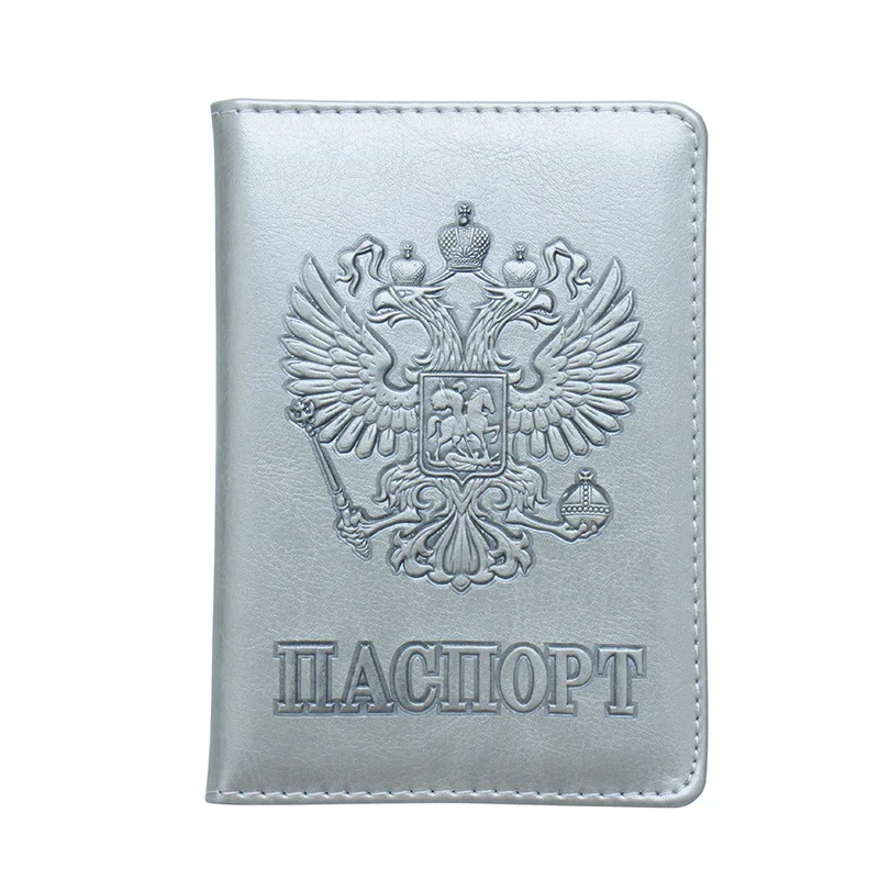 Россия, синтетическая кожа, Обложка для паспорта, для женщин и мужчин, Обложка для паспорта, кредитная и сим-карта, ID, держатель для путешествий, чехол для паспорта - Цвет: Grey