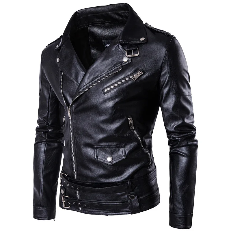 

Ouma 2019 High-end Fine Punk Men's Leather Kali Leather Violence Handsome Motorcycle Leather Jacket Slim Harley Leather Jacket