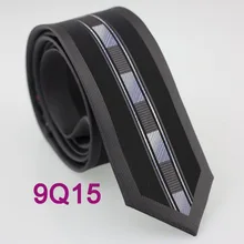 Yibei Coachella Модные мужские галстуки Узкий темно-серый и серебряной вертикальные полосы Средства ухода за кожей шеи галстуки тонкие Cravatta тощий черный Бизнес Средства ухода за кожей Шеи галстук