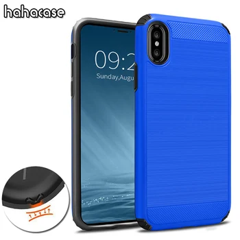 

500pcs Hybrid Armor Brushed PC+TPU Anti-shock Dual Layer Case For iPhone XS Max XR X 8 7 6 6S Plus Shockproof Protective Cover