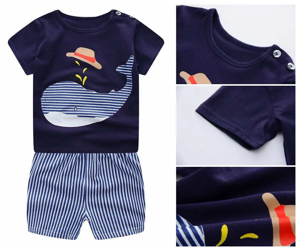 Cotton Boy T-shirt + Shorts Sets