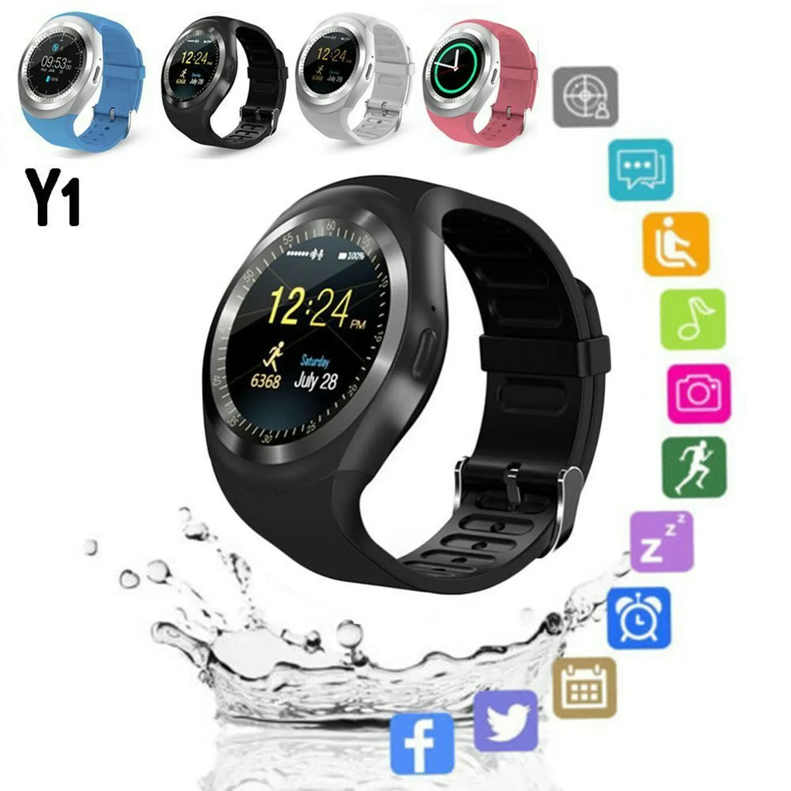 

Y1 Waterproof Bluetooth Smart Watch For Android*IOS*iPhone*Samsung*LG NEW