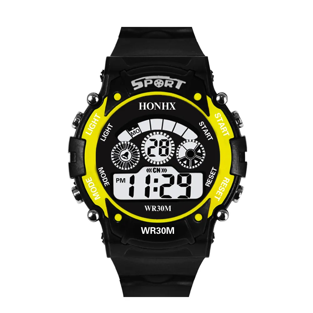 HONHX Детские Водонепроницаемые наручные часы браслет модные мужские цифровой светодиодный Аналоговый кварцевый будильник Дата спортивные наручные часы подарок# Zer
