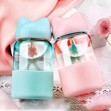 Креативные конфеты цвета моя стеклянная бутылка для воды лиса силиконовая уличная питьевая вода для бутылки детские животные тумблер Мультяшные бутылки