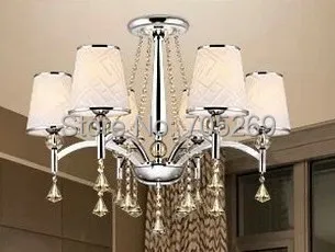 

Hot 2014 Modern Simple European Chandelier Abajur Time-limited Fabric Chandelier  Living Room Club Bed 6 Lights