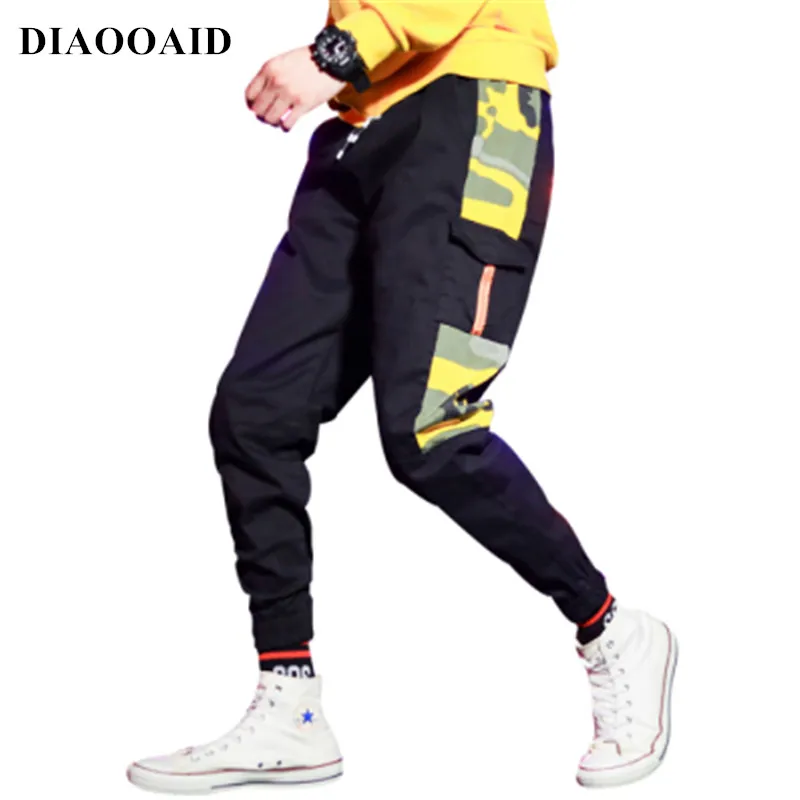 

DIAOOAID 2018 new Vintage Joggers Men Drawstring Ankle Strap Zip Sweatpants High Street Hip-hop male hiphop personality Pants