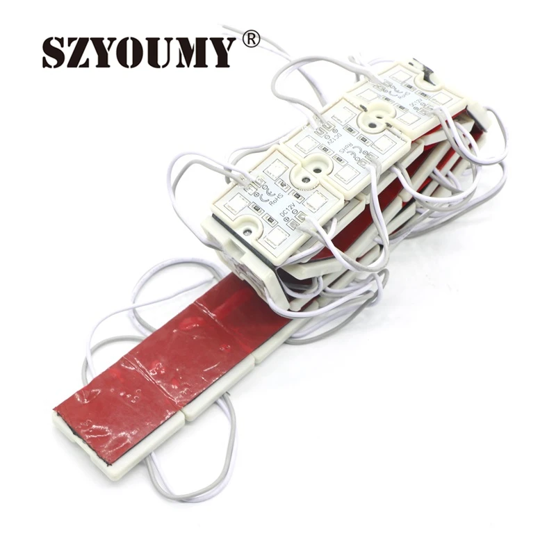 SZYOUMY оптовая продажа 10000 шт. холодный теплый белый 4 Светодиодный модуль 5050 4 SMD светодиодный свет 12 В водонепроницаемый Бесплатная доставка