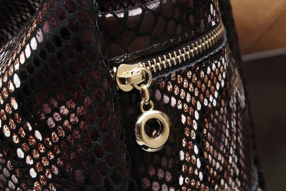 Arliwwi брендовые высококачественные элегантные женские сумки из натуральной кожи под змеиную кожу, большие дизайнерские многофункциональные сумки B0321