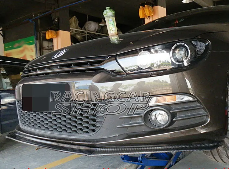 O Style Real Carbon Fiber FRONT LIP SPOILER SPLITTER FOR VW Volkswagen SCIROCCO STANDARD BUMPER