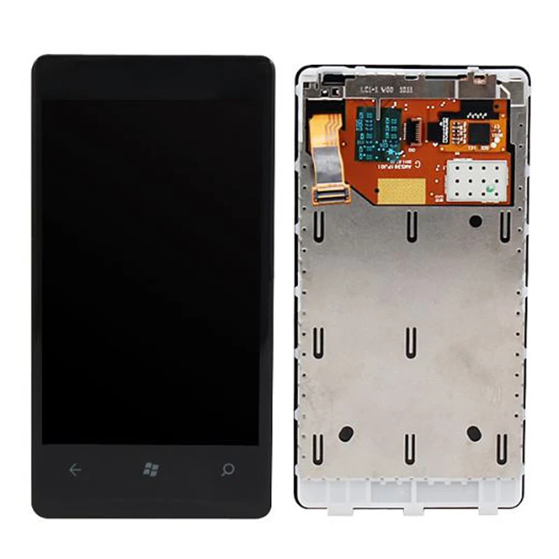 Продажа Оригинальный Для Nokia Lumia 800 ЖК дисплей с кодирующий преобразователь сенсорного экрана в сборе с рамкой Бесплатная доставка