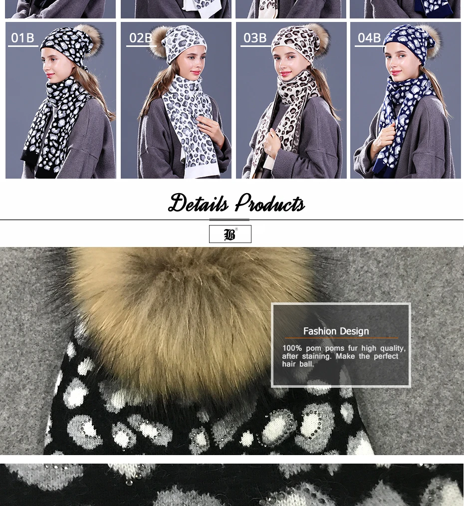 [FLB] Женская вязаная шапка и шарф, набор, настоящие помпоны из лисьего меха, шапка, высококачественный шарф для зимы, для девочек, женская шапка, шарф, шапочки