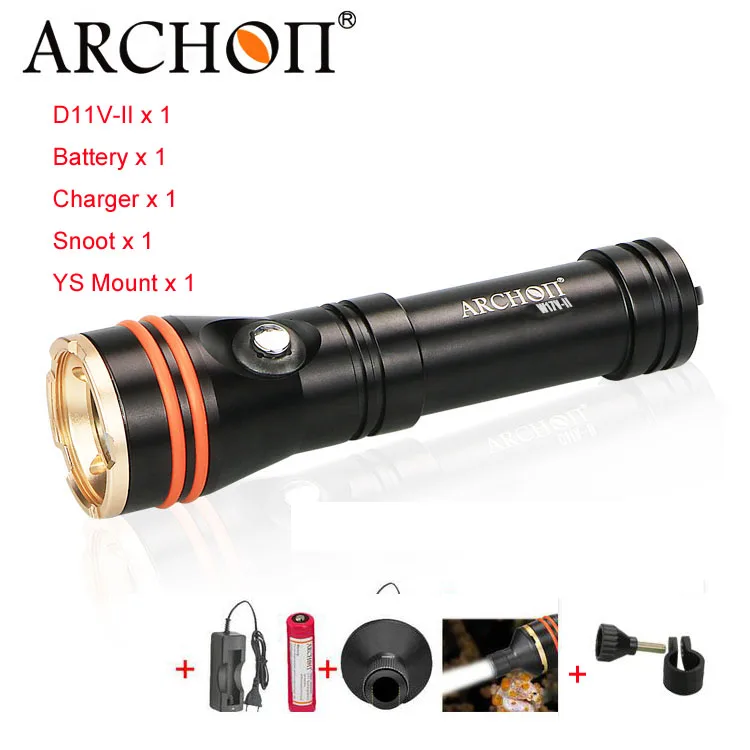 

Sea Diving Flashlight ARCHON D11V-II W17V-II Photography Diving Light Video Light 100M Underwater Snorkeling Torch 1200 lumens