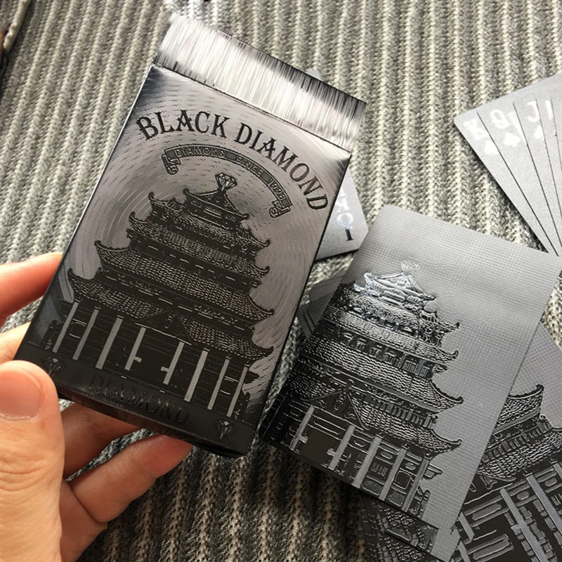 

15% Waterproof PVC Poker High Quality Black diamond Plastic Playing Cards Novelty Collection Board Game Gift