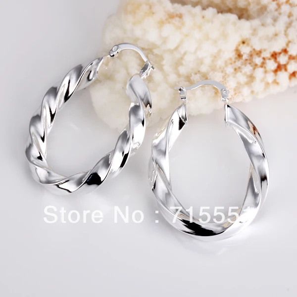

Silver Round Hoop Earrings / Silver Earrings, Christmas Jewelry, High Quality, Wedding,Birthday Gift